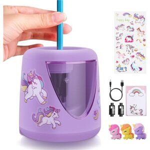 Kids Purple Unicorn Electric Pencil Sharpeners for‎ Home Office School Supplies
